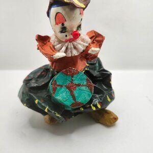Vintage Mexican Folk Art Paper Mache Clown